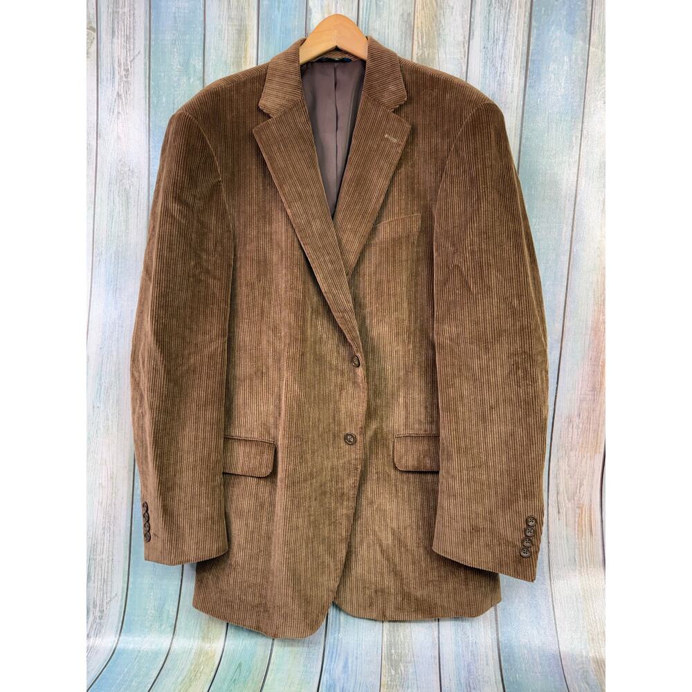 Dockers Corduroy Brown Blazer Sports Coat 46L Two Button Cotton Jacket